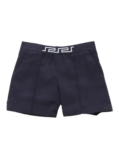 Versace Blue Gabardine Shorts In Blue