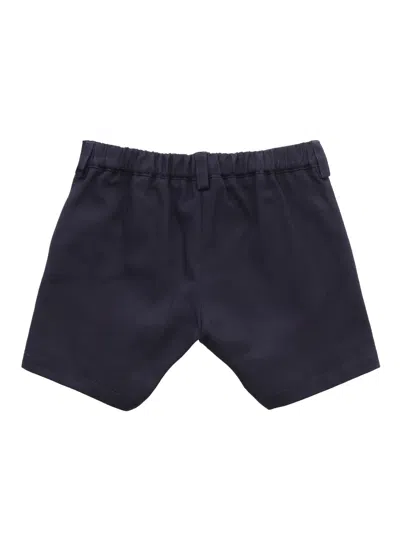 Shop Versace Blue Gabardine Shorts