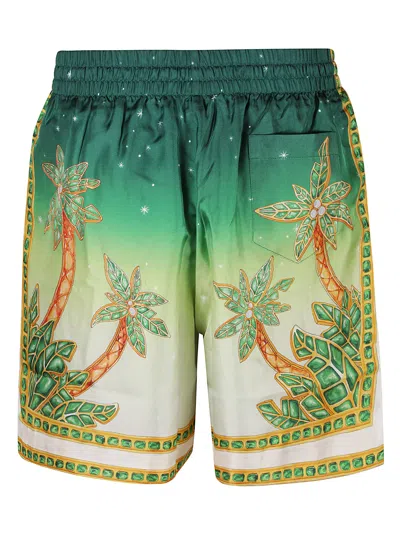 Shop Casablanca Drawstring Waist Shorts In Multicolor