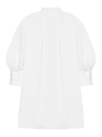 Shop Max Mara Drawstring Long-sleeved Shirt In Bianco