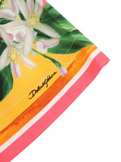 Dolce & Gabbana Wide-leg Lemon-print Trousers In Yellow