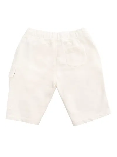 C.p. Company Undersixteen White Fleece Shorts In White