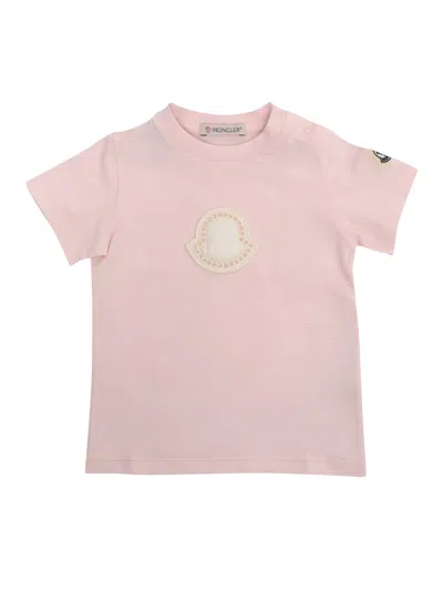 Shop Moncler Pink T-shirt With Logo