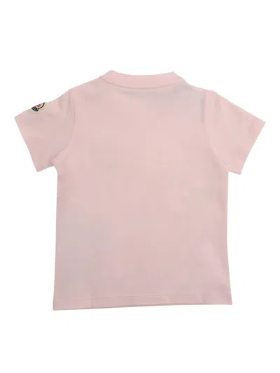 Moncler Logo Patch Crewneck T-shirt In Pink