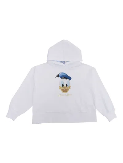 Shop Monnalisa White Donald Duck Sweatshirt