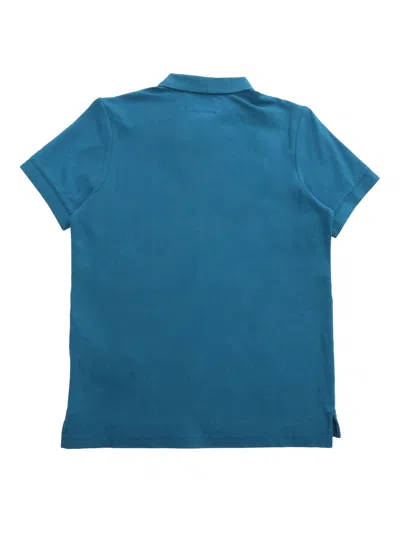 C.p. Company Undersixteen Blue Polo With Logo In Blue