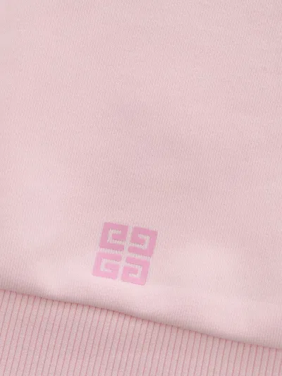 Shop Givenchy Cropped Pink Sweatshirt In Multicolor