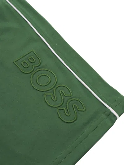 Shop Hugo Boss Green Shorts With Logo