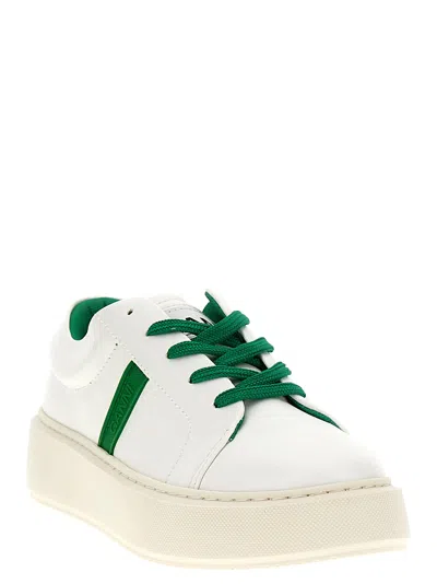 Shop Ganni Logo Sneakers In Green