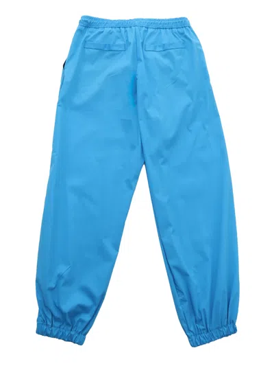 Msgm Light Blue Baggy Trousers In Light Blue