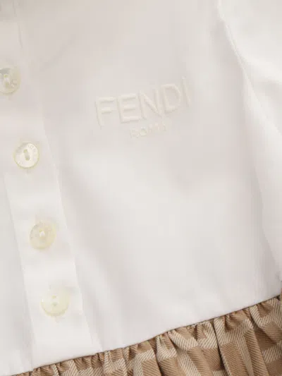 Shop Fendi Whispered  Dress In Beige