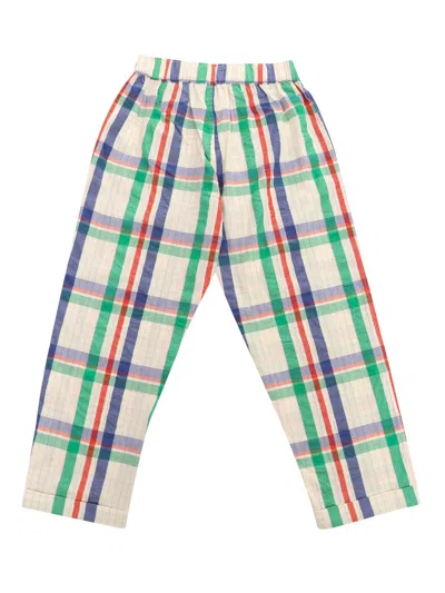 Shop Bobo Choses Madras Check Trousers In Multicolor