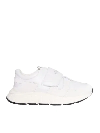 Versace White Leather Sneakers In White