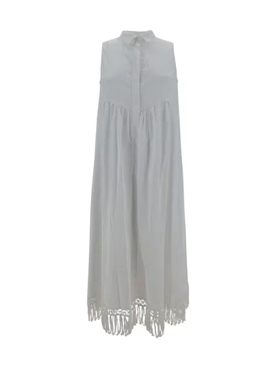 Shop Ella Davantino Chemisier Dress In Bianco