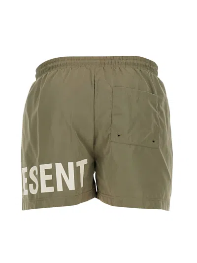 Shop Represent Swimsuit With Logo In Khaki