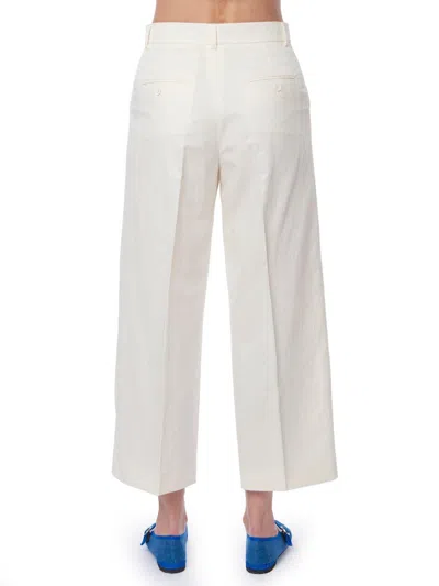 Shop Weekend Max Mara Wide Leg Cropped Trousers In White