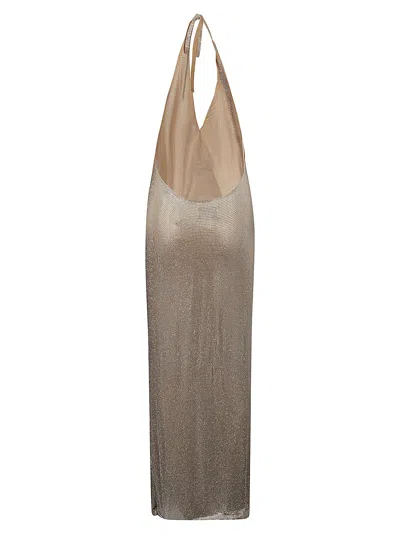 Shop Giuseppe Di Morabito Sleeveless V-neck Dress In Beige+crystal