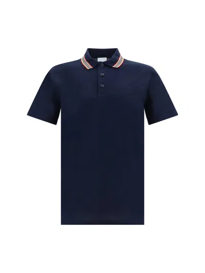 Shop Burberry Pierson Polo Shirt In Coal Blue
