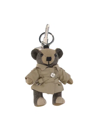 Shop Burberry Thomas Keyring In Archive Beige