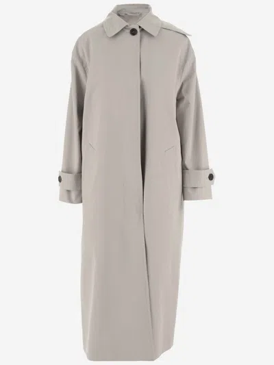 Shop Armarium Cotton Trench Coat In Grey