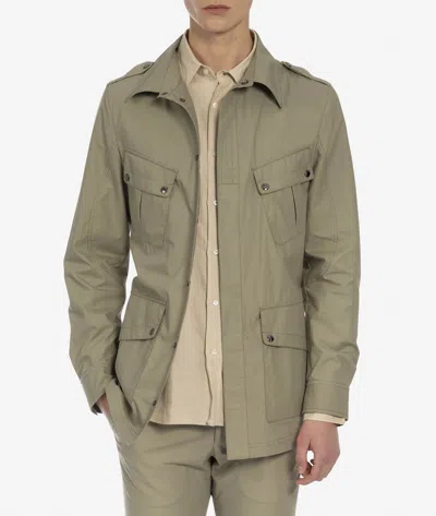 Shop Larusmiani Merzouga Safari Jacket Jacket In Sage Green