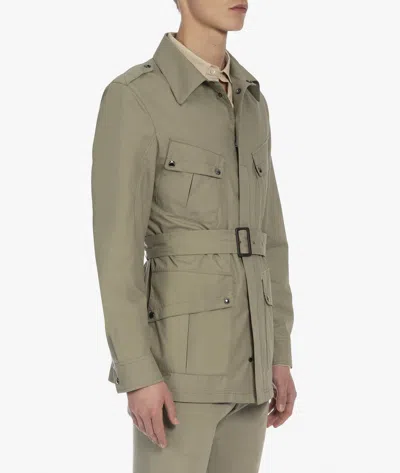 Shop Larusmiani Merzouga Safari Jacket Jacket In Sage Green