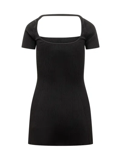 Shop Courrèges Hyperbole Mini Dress In Black