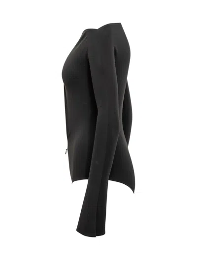 Shop Courrèges Crepe Jersey Bodysuit In Black