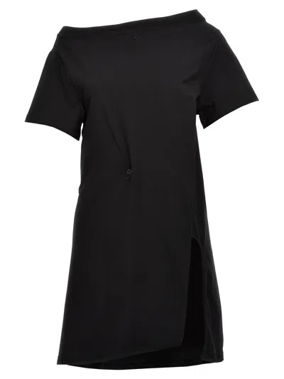 Shop Courrèges Logo Embroidery Dress In Black