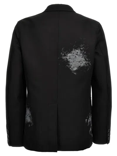 Shop Comme Des Garçons Shirt Printed Single-breasted Blazer In Black