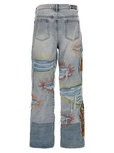 Shop Who Decides War Barrage Denim Jeans In Light Blue