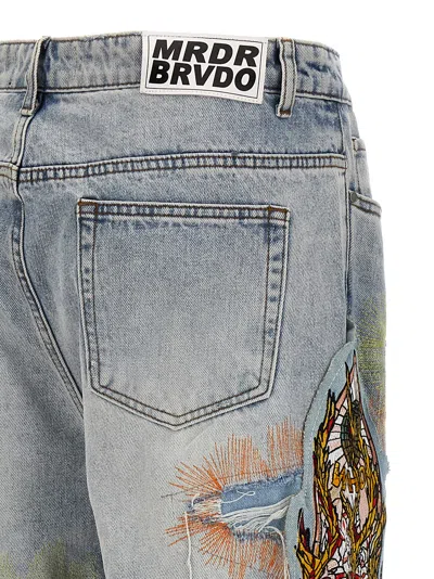 Shop Who Decides War Barrage Denim Jeans In Light Blue