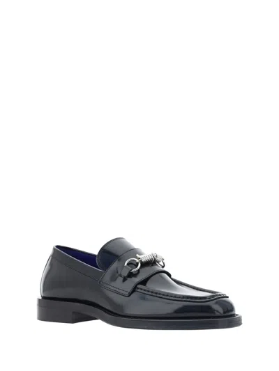 Shop Burberry Barbed-wire Slip-on Loafers In Black