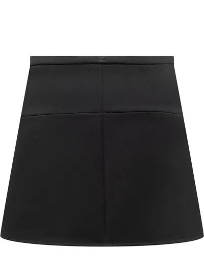 Shop Courrèges Ellipse Mini Skirt In Black