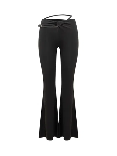 Shop Courrèges Crepe Jersey Trousers In Black