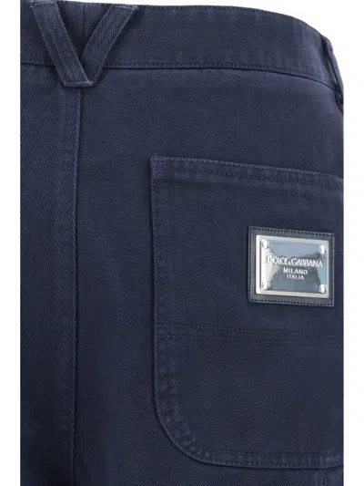 Shop Dolce & Gabbana Cargo Pants In Blu Scurissimo 1