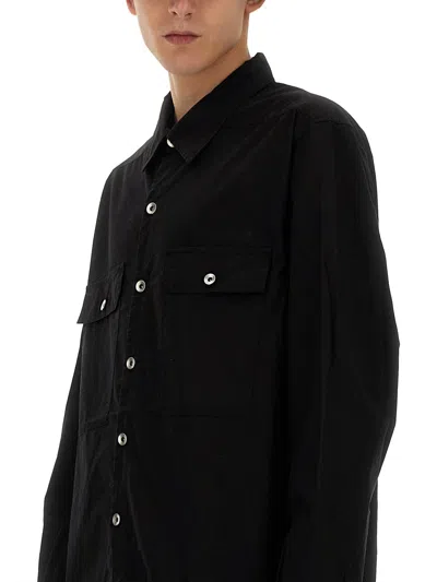 Shop Rick Owens Patched Pocket Formal Plain Shirt In Black