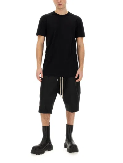 Shop Rick Owens Elastic Drawstring Waist Studded Shorts In Black