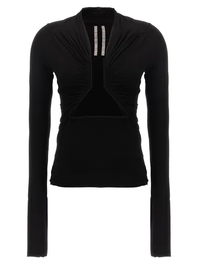 Shop Rick Owens Cut-out Detail Long-sleeved Top In Black