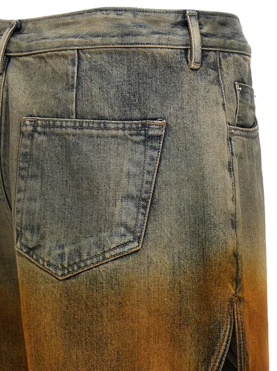 Shop Rick Owens Vintage Effect Distressed Denim Shorts In Multicolored