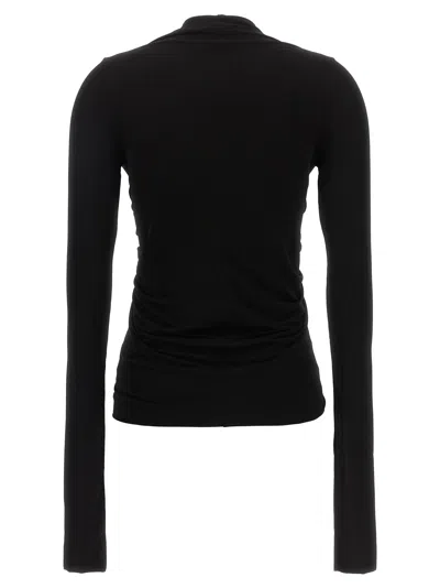 Shop Rick Owens Cut-out Detail Long-sleeved Top In Black