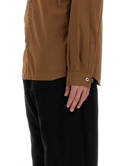 Shop Rick Owens Patched Pocket Formal Plain Shirt In Brown