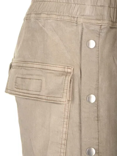 Shop Rick Owens Elastic Drawstring Waist Straight Leg Trousers In Pearl Light Grey