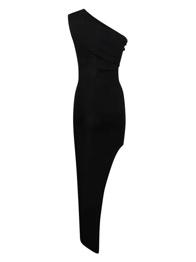 Shop Rick Owens Side Slit Sleeveless Long Dress In Black