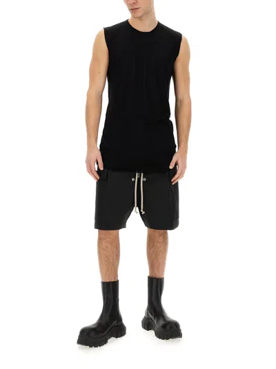 Shop Rick Owens Elastic Drawstring Waist Studded Shorts In Black