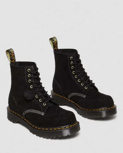 Shop Dr. Martens' 1460 Pascal Made In England Emboss Suede Lace Up Boots In Black