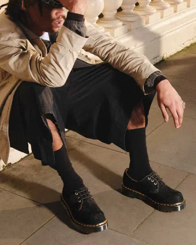 Shop Dr. Martens' 1461 Bex Made In England Emboss Suede Oxford Shoes In Black