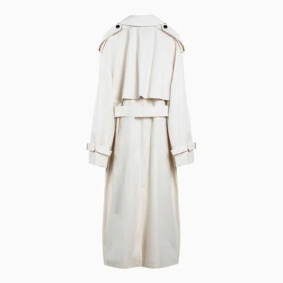 Shop Burberry Long Double-breasted Trench Coat In Beige