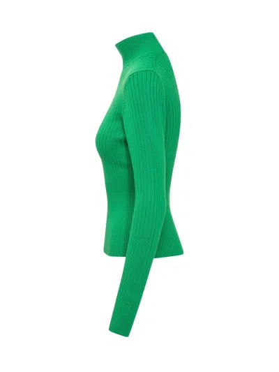 Shop Casablanca Ribbed Sweater In Green