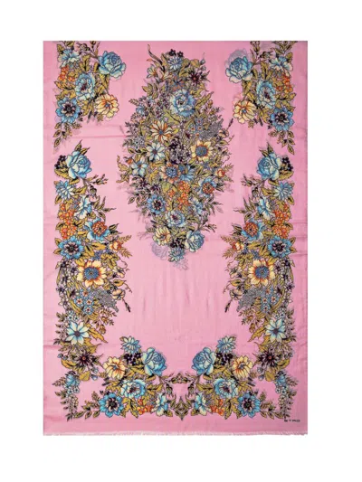 Shop Etro Placed Bouquet Scarf In Pink